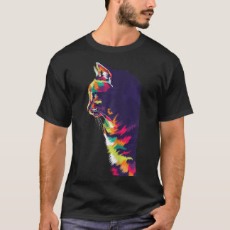 Cute Colourful Cat for Cat Lovers multicolor desig T-Shirt