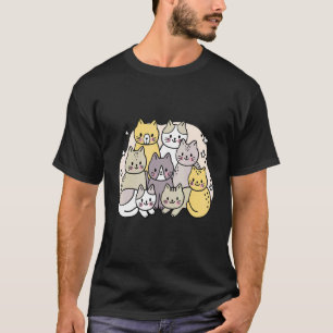 Cute Colourful Cat For Cat  Multicolor Design T-Shirt