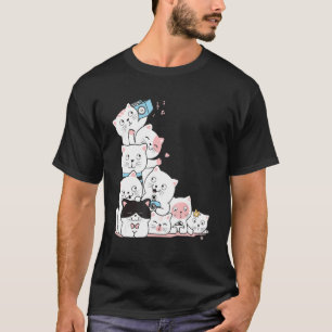 Cute Colourful Cat For Cat  Multicolor Design T-Shirt