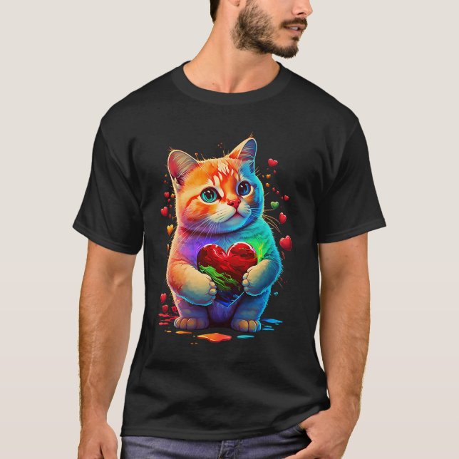 Cute colourful Cat for kitten  Colourful Kitty T-Shirt (Front)