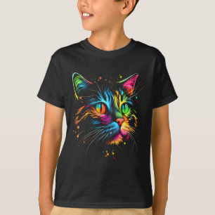Cute Colourful Cat For Women's Girls Men Boys - Ca T-Shirt