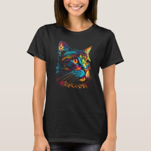cute colourful cat head face for cats kitty kitte T-Shirt