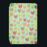 Cute colourful cat heads pattern green iPad mini cover<br><div class="desc">Cute colourful cat heads dance across this pattern. Check my shop for more items!</div>