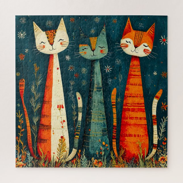 Cute colourful cats jigsaw puzzle (Vertical)
