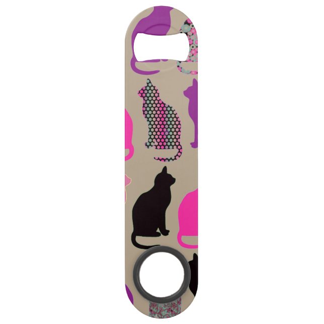 Cute Colourful Cats Pattern Bottle Opener Speed Bottle Opener (Front)