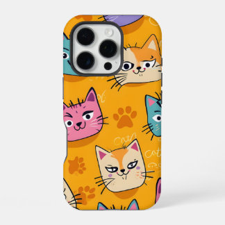 Cute & Colourful Cats Pattern iPhone Case