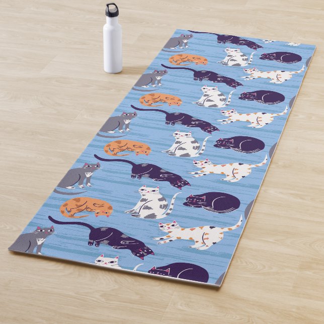 Cute Colourful Cats Yoga Mat (In Situ)