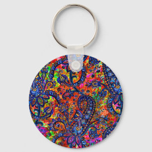 Cute colourful chakra pattern checkbook cover keychain