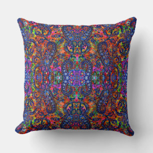 Cute colourful chakra pattern throw pillow