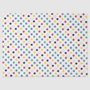 Cute Colourful Cheerful Happy Festive Star Pattern Tissue Paper