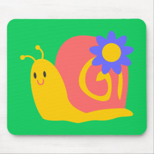 Cute colourful children's snail design mouse pad