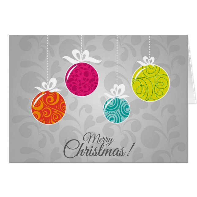 Cute colourful Christmas bauble decorations (Front Horizontal)