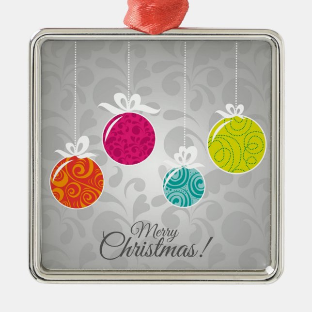 Cute colourful Christmas bauble decorations (Front)