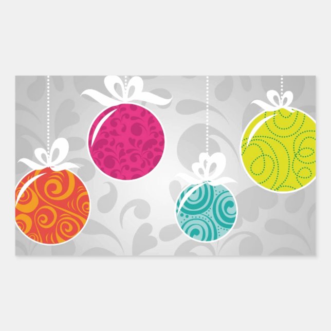 Cute colourful Christmas bauble decorations Sticker (Front)