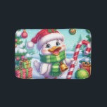 Cute Colourful Christmas duck Bath Mat<br><div class="desc">so cute</div>