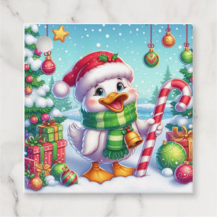 Cute Colourful Christmas duck Favour Tags