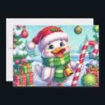 Cute Colourful Christmas duck Holiday Card<br><div class="desc">so cute</div>