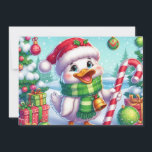 Cute Colourful Christmas duck Holiday Card<br><div class="desc">so cute</div>