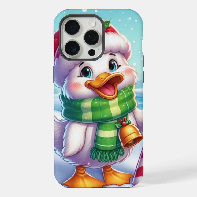 Cute Colourful Christmas duck iPhone Case (Back)