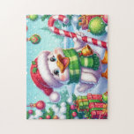 Cute Colourful Christmas duck Jigsaw Puzzle<br><div class="desc">so cute</div>