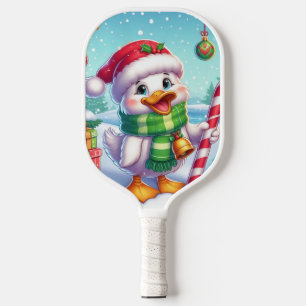 Cute Colourful Christmas duck Pickleball Paddle