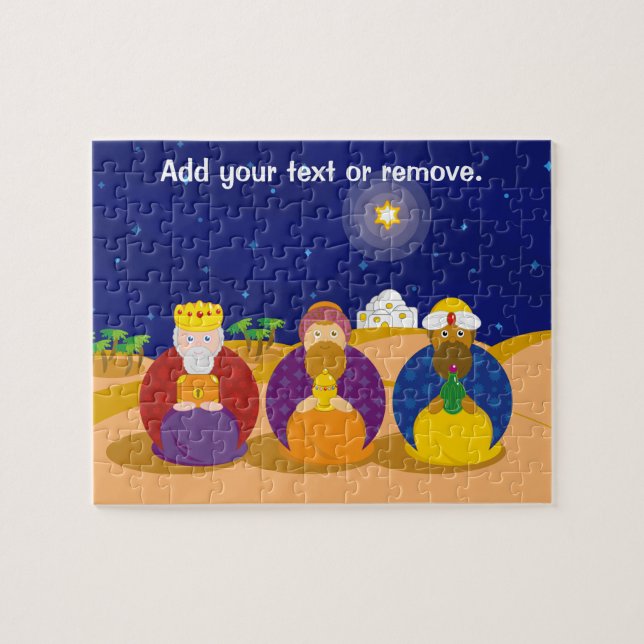 Cute colourful Christmas image of The Three Kings, Jigsaw Puzzle (Horizontal)