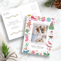 Cute Colourful Christmas Postcard