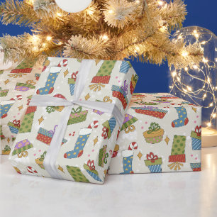 Cute Colourful Christmas Presents Wrapping Paper