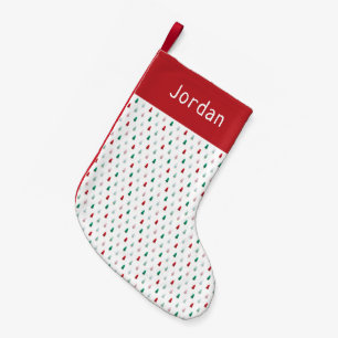 Cute Colourful Christmas Tree Pattern Small Christmas Stocking