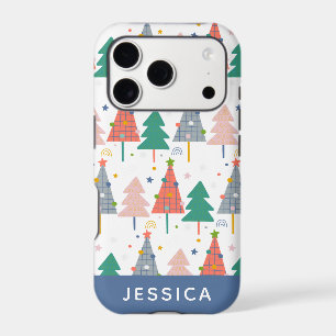 Cute Colourful Christmas Trees Pattern Personalize