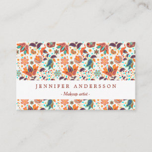 Cute colourful classic floral patterns business card