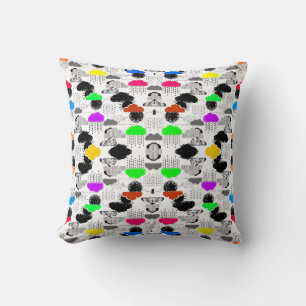Cute colourful clouds patterns throw pillow