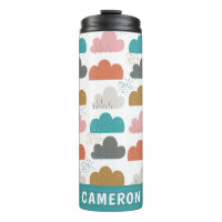 Cute Colourful Clouds Personalized Name Turquoise