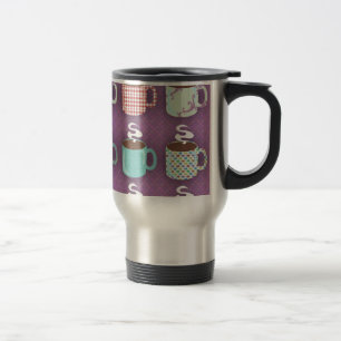 Cute Colourful Coffee Cups Illustrated Pattern