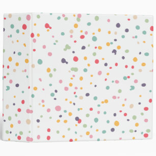 Cute Colourful Confetti Dots Pattern Binder