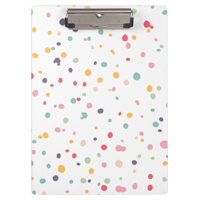 Cute Colourful Confetti Dots Pattern Clipboard (Front)