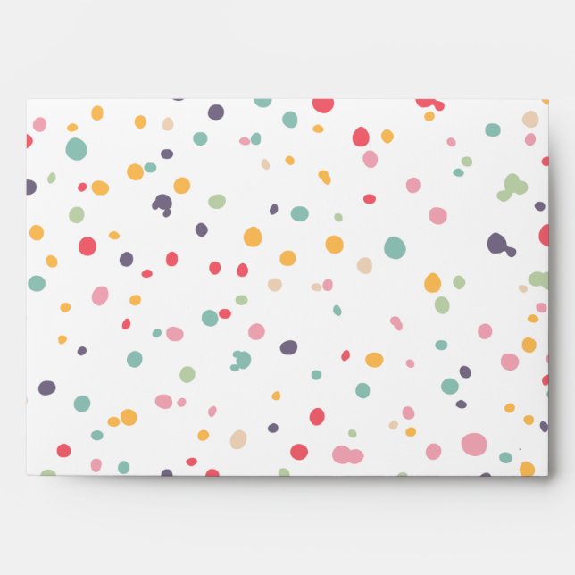 Cute Colourful Confetti Dots Pattern Envelopes (Front)