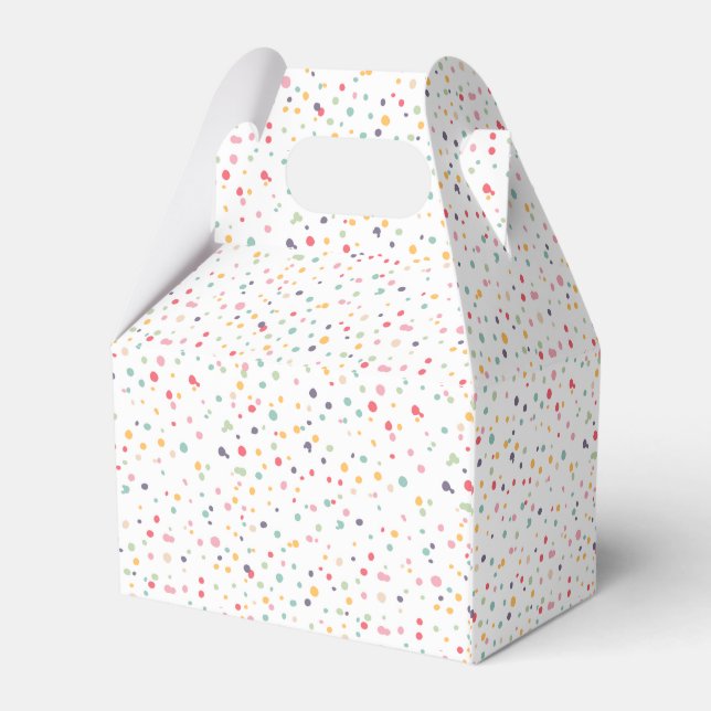Cute Colourful Confetti Dots Pattern Favor Box (Back Side)