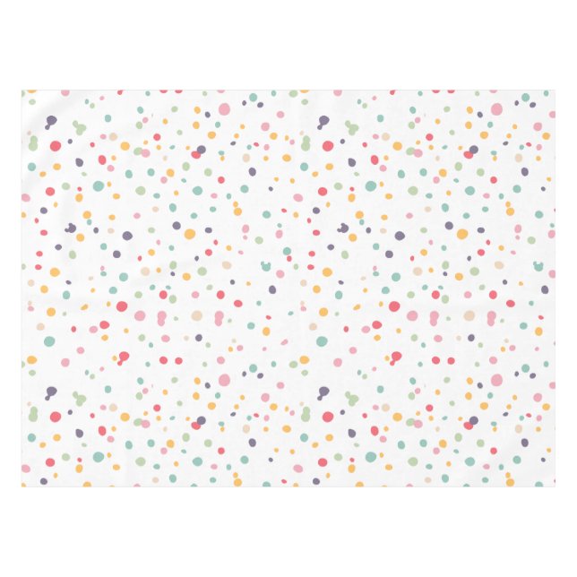 Cute Colourful Confetti Dots Pattern Tablecloth (Front (Horizontal))