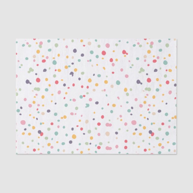 Cute Colourful Confetti Dots Pattern Tissue Paper (Front)