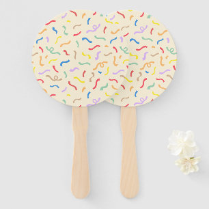 Cute Colourful Confetti Pattern Hand Fan