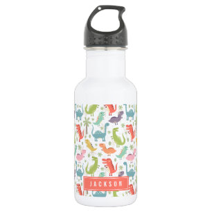 Cute & Colourful Coral Dinosaur Pattern Kids 532 Ml Water Bottle