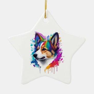 Cute Colourful Corgi  Ornament