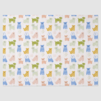 Cute Colourful Crayon Dogs Wrapping Paper