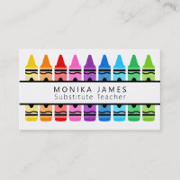 Cute Colourful Crayon Substitute Teacher