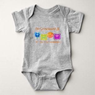 Cute Colourful Custom Multi Heart Blocks Baby Body Bodysuit