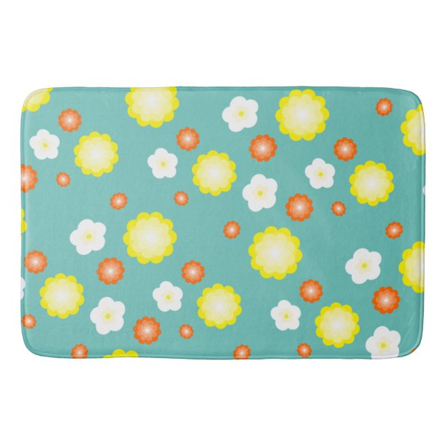 Cute colourful Daisy flower pattern Bath Mat (Front)