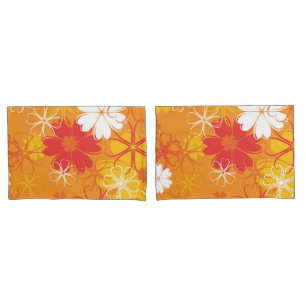 Cute Colourful Daisy Illustration Floral Pattern Pillowcase