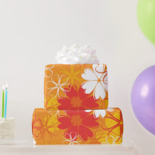 Cute Colourful Daisy Illustration Floral Pattern Wrapping Paper
