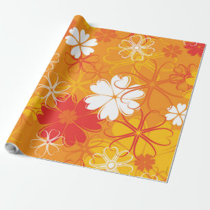 Cute Colourful Daisy Illustration Floral Pattern Wrapping Paper